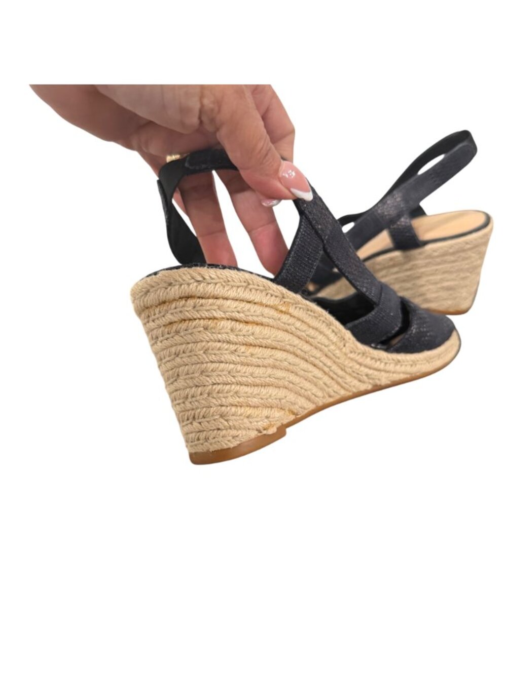 Lauren Ralph Lauren Penelope Navy Slingback Espadrille Wedge Sandal Women SZ 10B - Picture 14 of 14